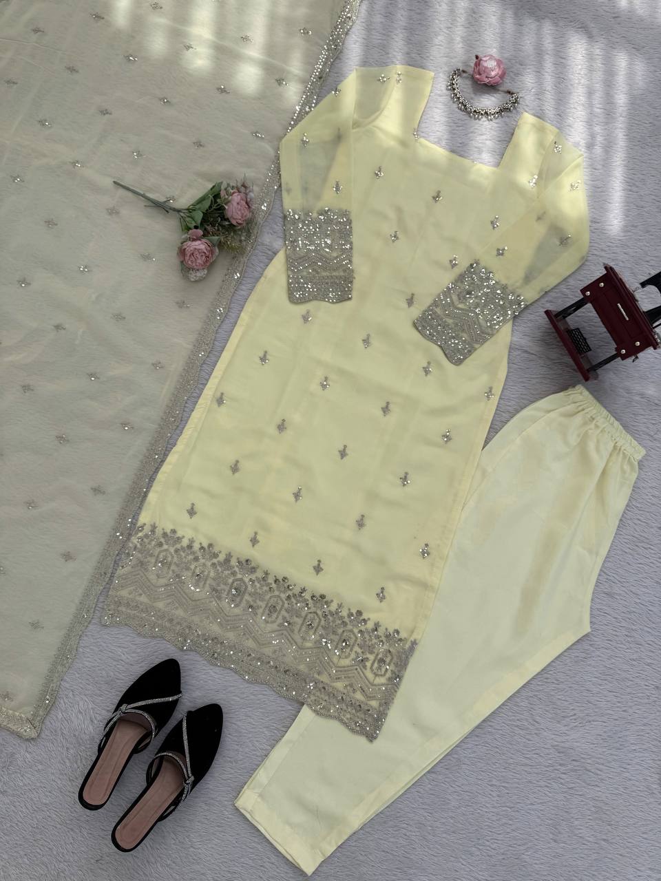 Noor Lace Sequins Classic Set