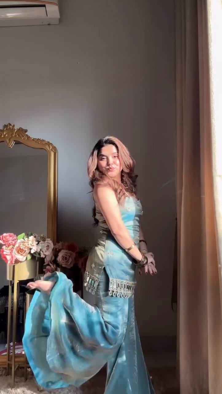 Designer Mirror Work Kurta Palazzo Set for Women – Fendy Silk Party Wear Suit with Dupatta | Wedding, Sangeet (Copy)