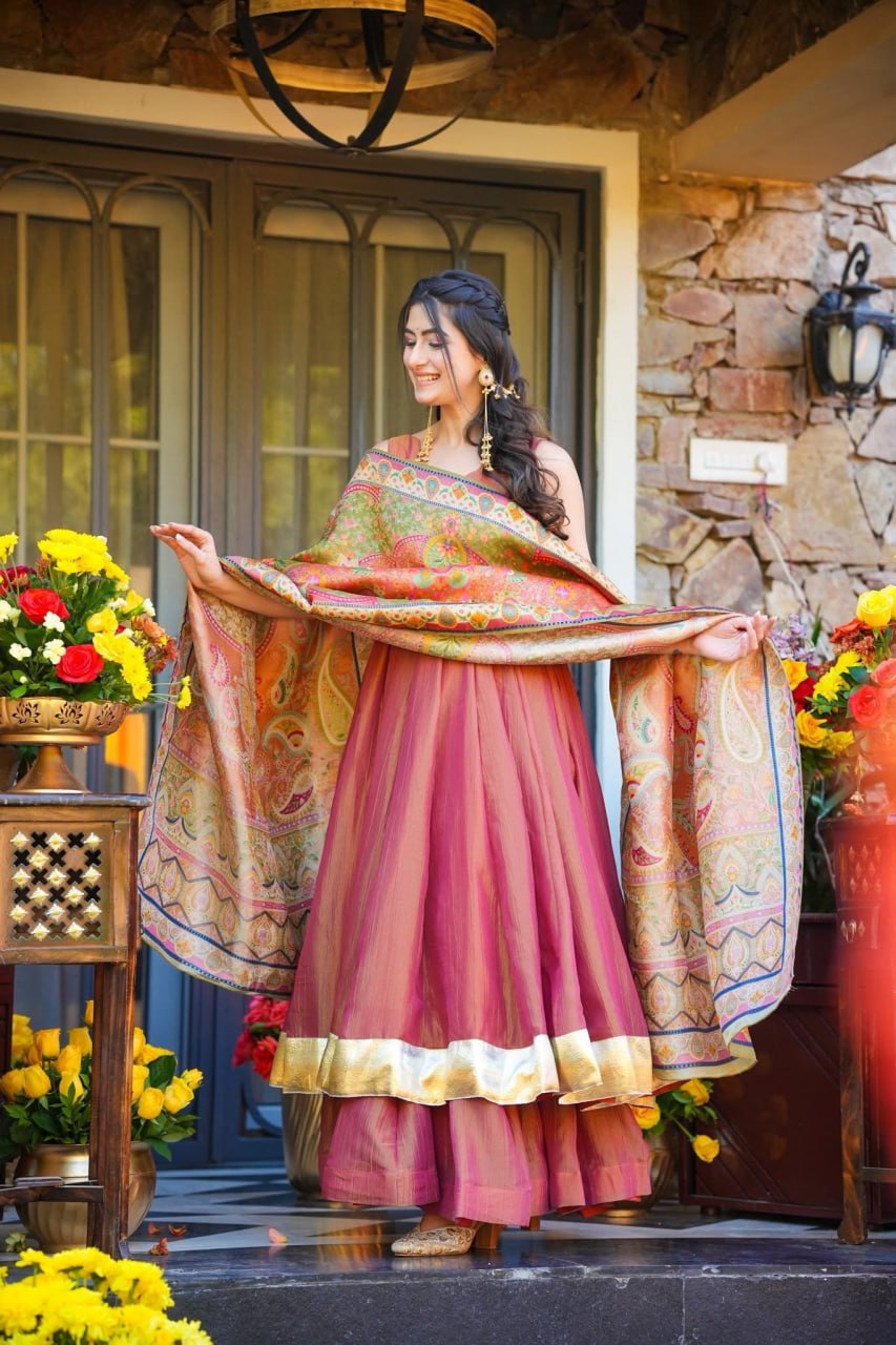 Festive Wear Mehendi Green Kurti Sharara Set with Designer Dupatta