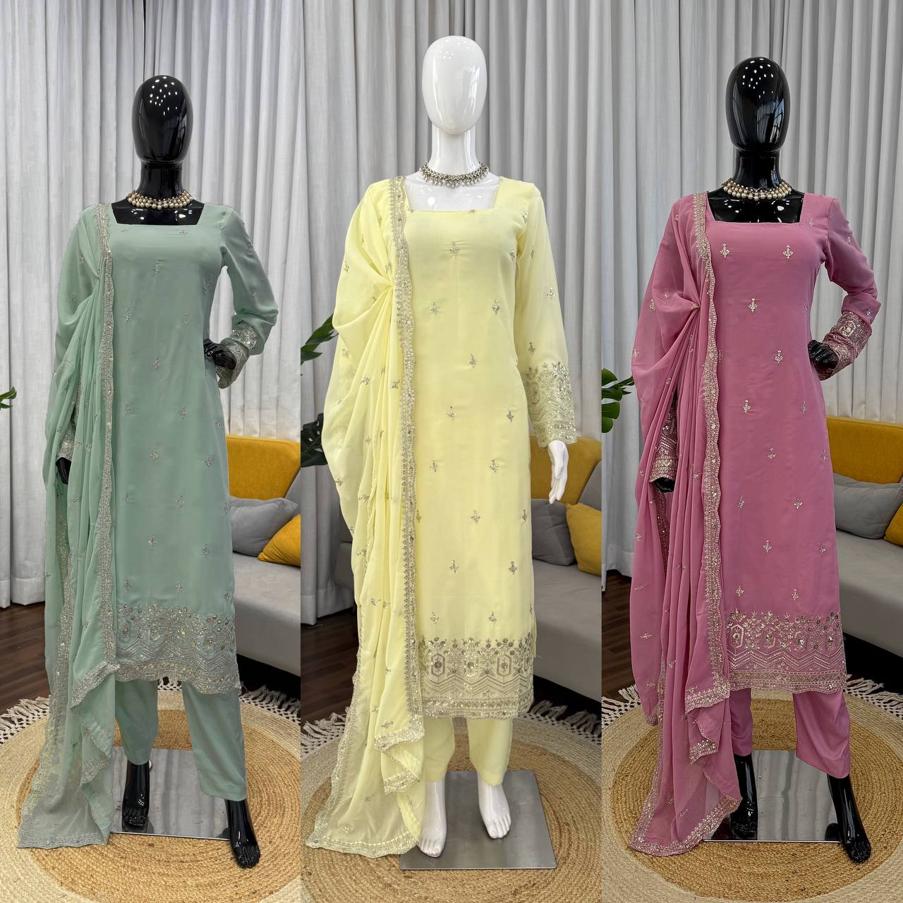 Noor Lace Sequins Classic Set